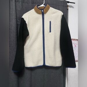 Old Navy Kids Sherpa Fleece Jacket - Cream, Black, and Blue